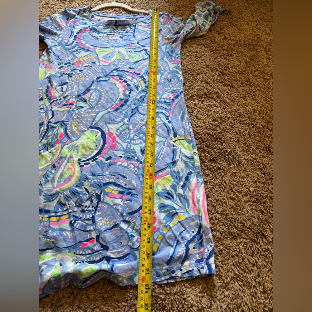 Lilly Pulitzer Blue Printed Dress XS – 100% Pima Cotton - Picture 6 of 6